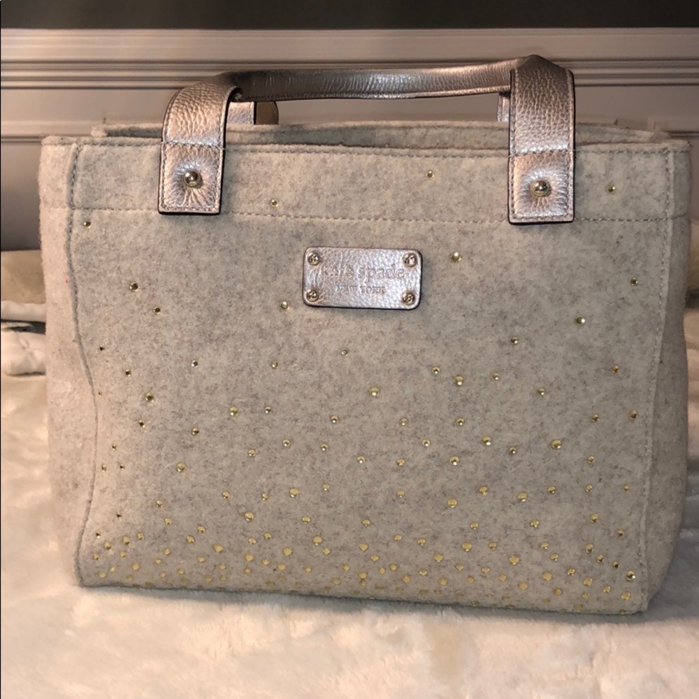 Kate Spade Quinn rhinestone felt handbag